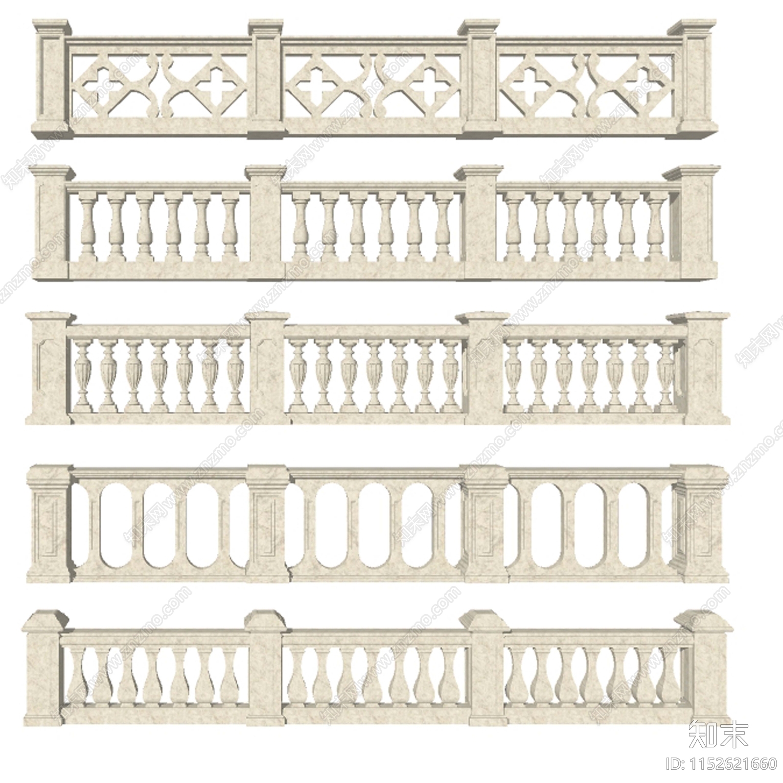 欧式石材栏杆护栏SU模型下载【ID:1152621660】