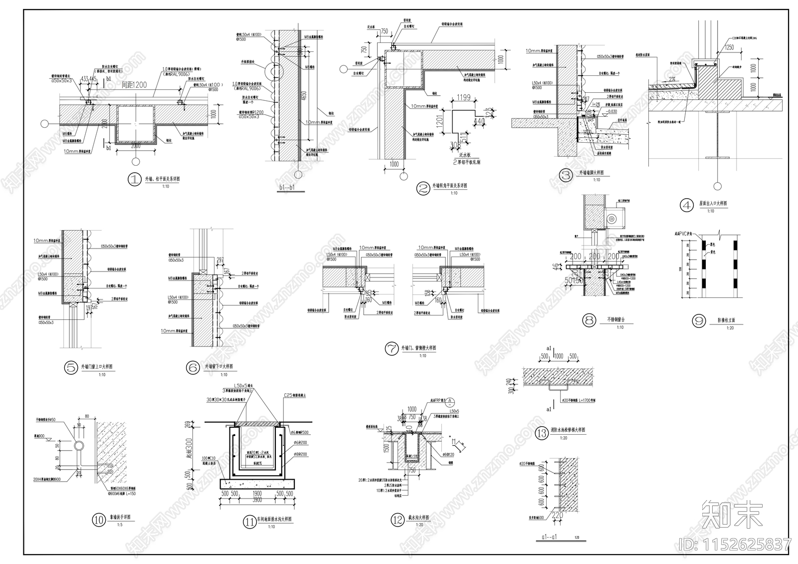 现代奔驰4s店建筑cad施工图下载【ID:1152625837】