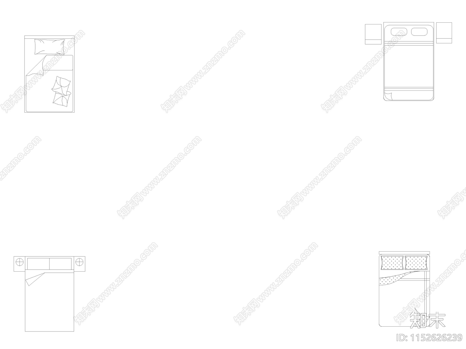 床类单人床施工图下载【ID:1152626239】