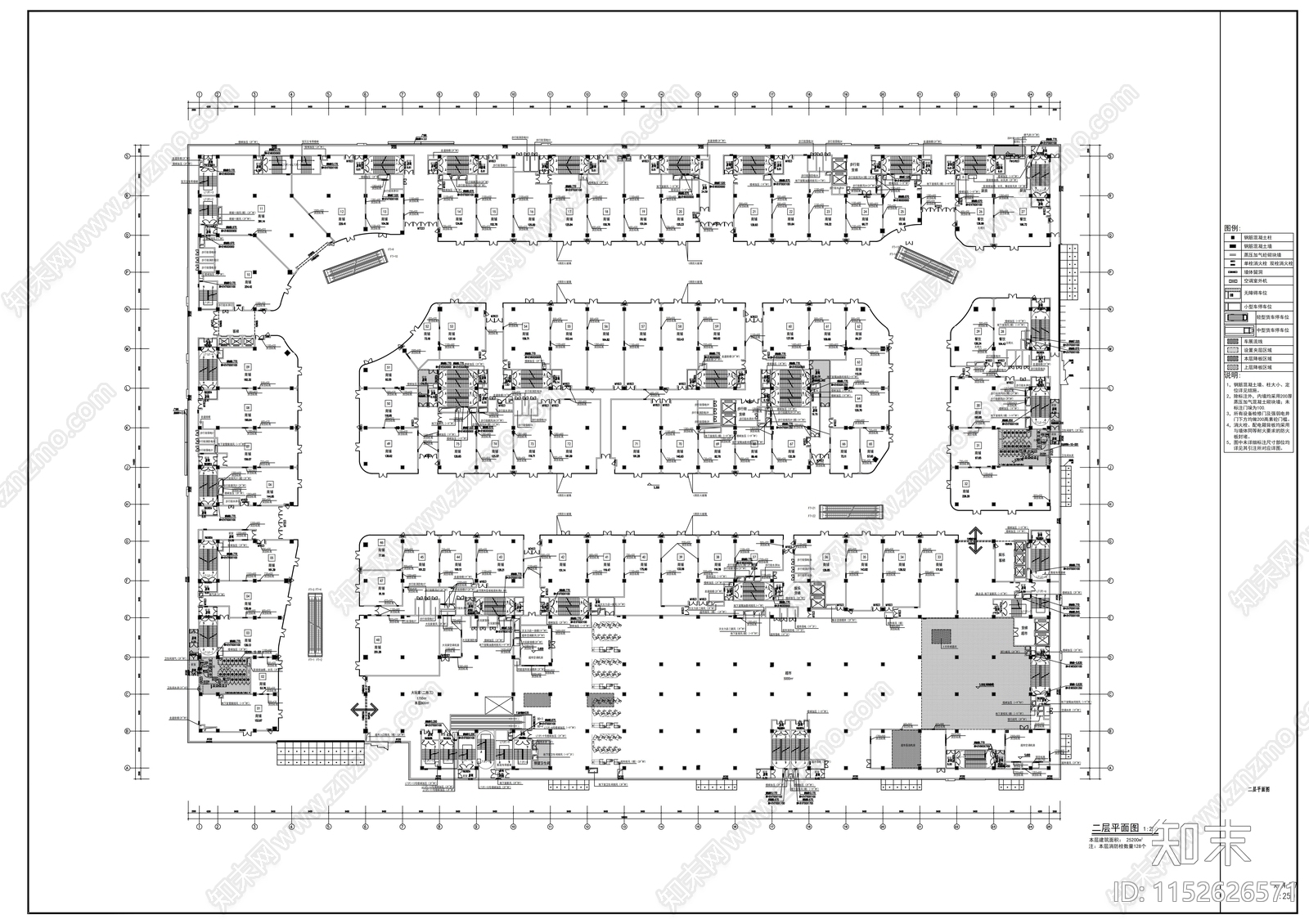 现代大型商场购物中心建筑cad施工图下载【ID:1152626571】