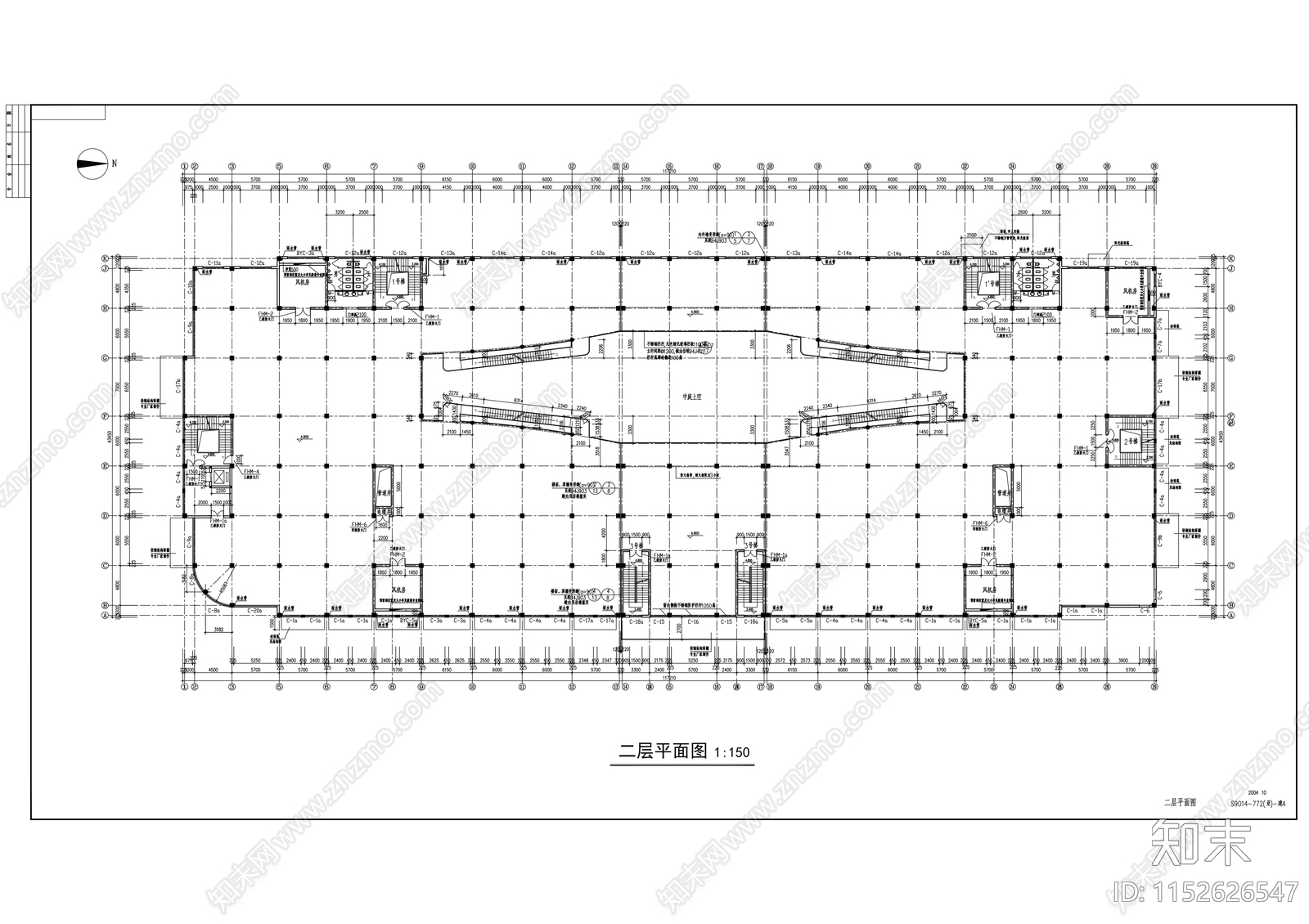 欧式简约大型商场建筑cad施工图下载【ID:1152626547】