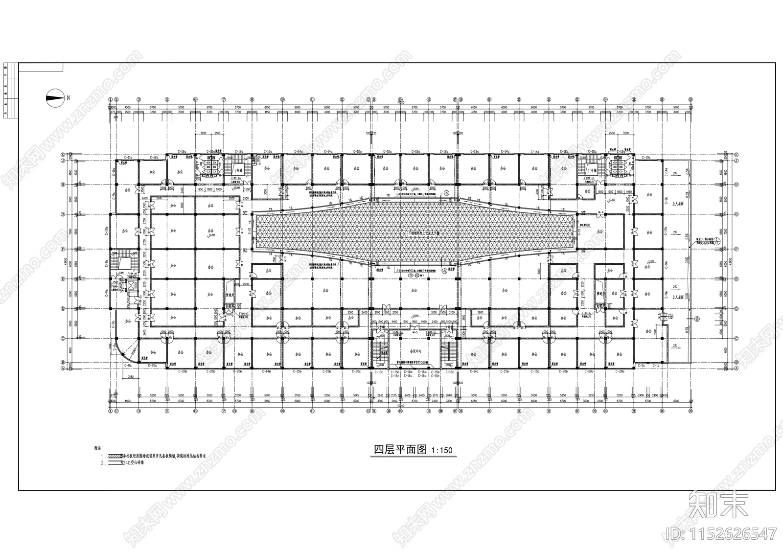 欧式简约大型商场建筑cad施工图下载【ID:1152626547】