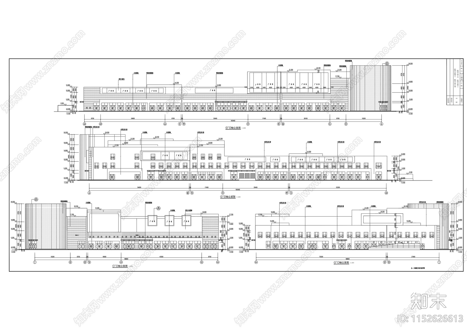 现代风格商业综合体建筑设计cad施工图下载【ID:1152626613】