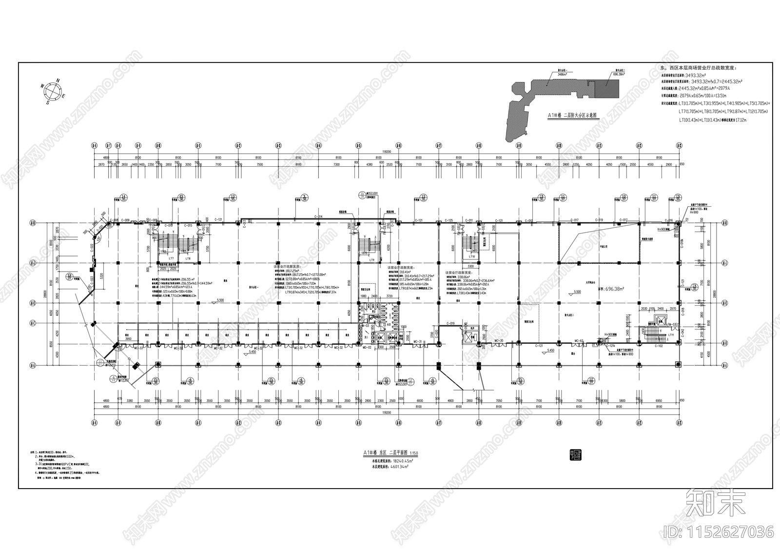 高层商业综合体建筑cad施工图下载【ID:1152627036】