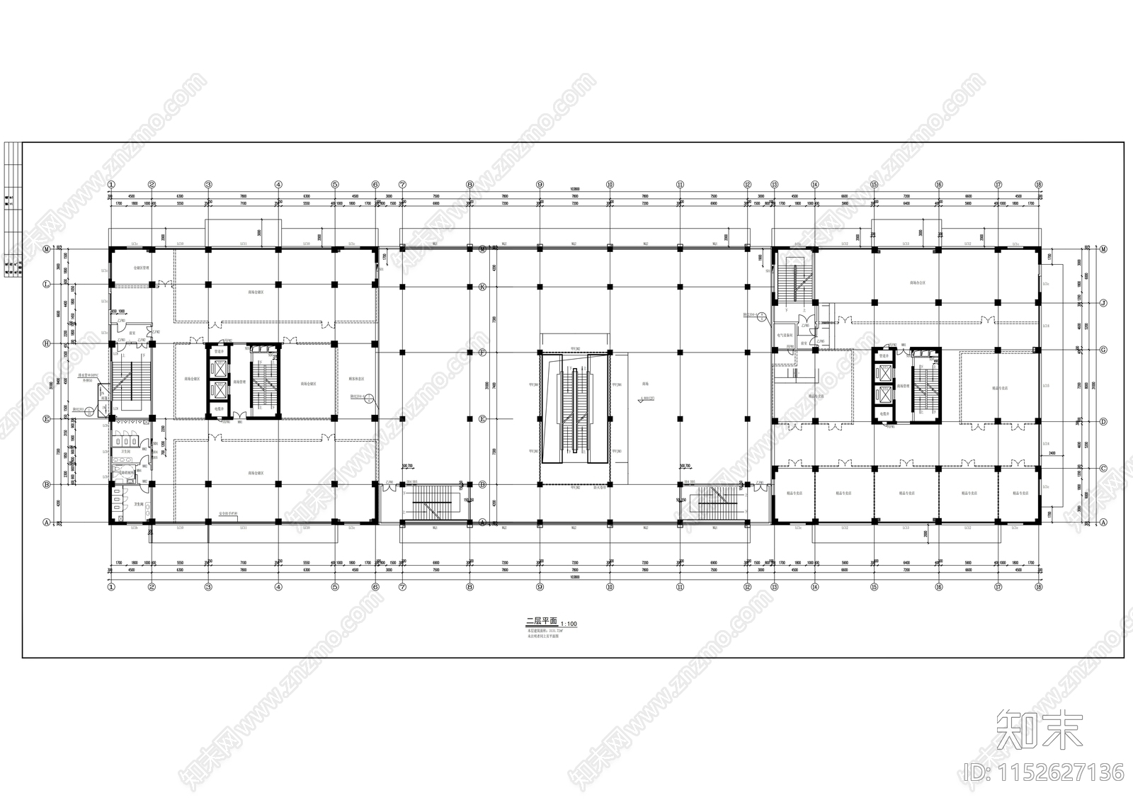 高层商住楼建筑设计cad施工图下载【ID:1152627136】