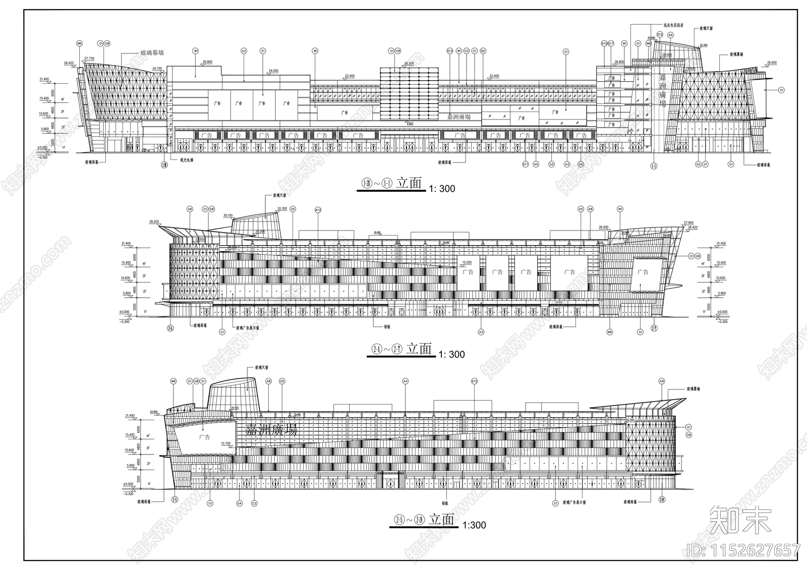 嘉洲广场建筑cad施工图下载【ID:1152627657】