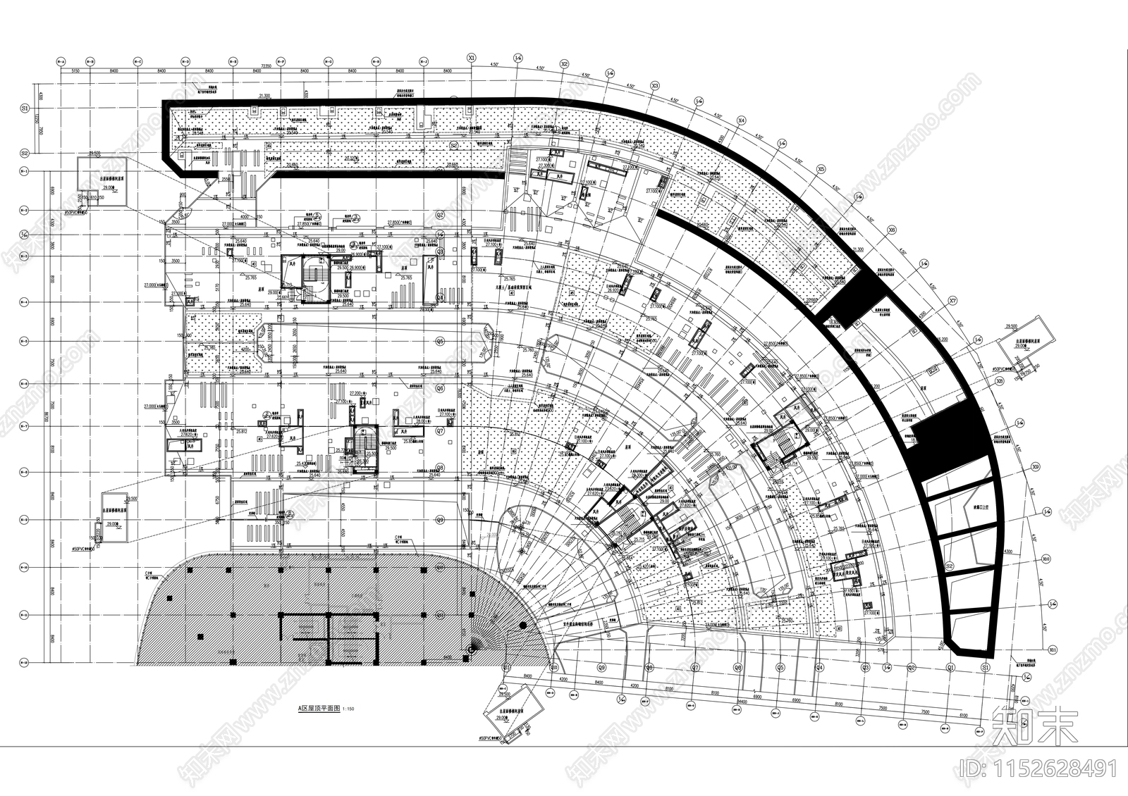 九层大型购物商场建筑cad施工图下载【ID:1152628491】