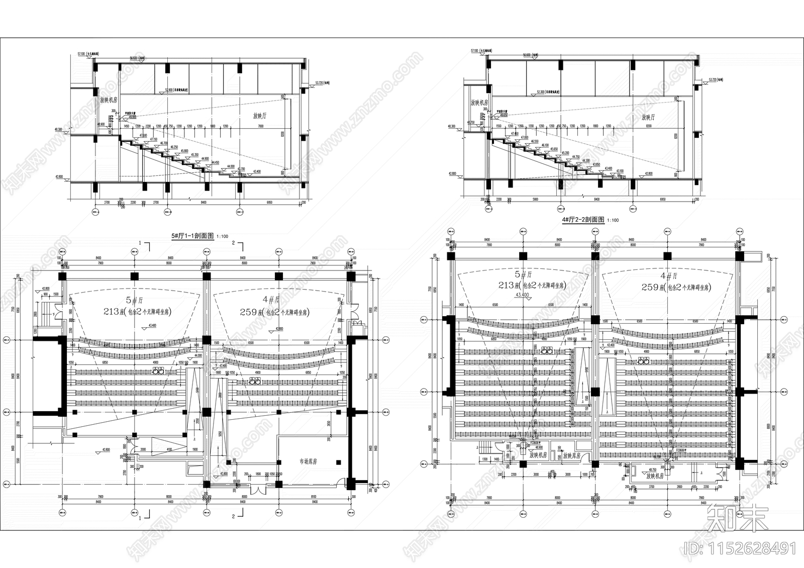 九层大型购物商场建筑cad施工图下载【ID:1152628491】