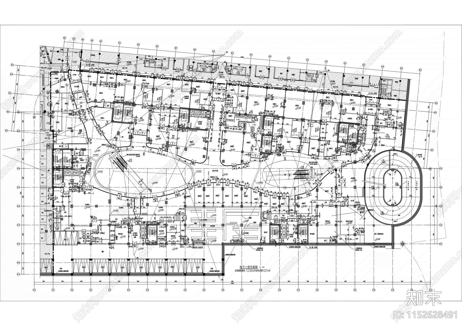 九层大型购物商场建筑cad施工图下载【ID:1152628491】