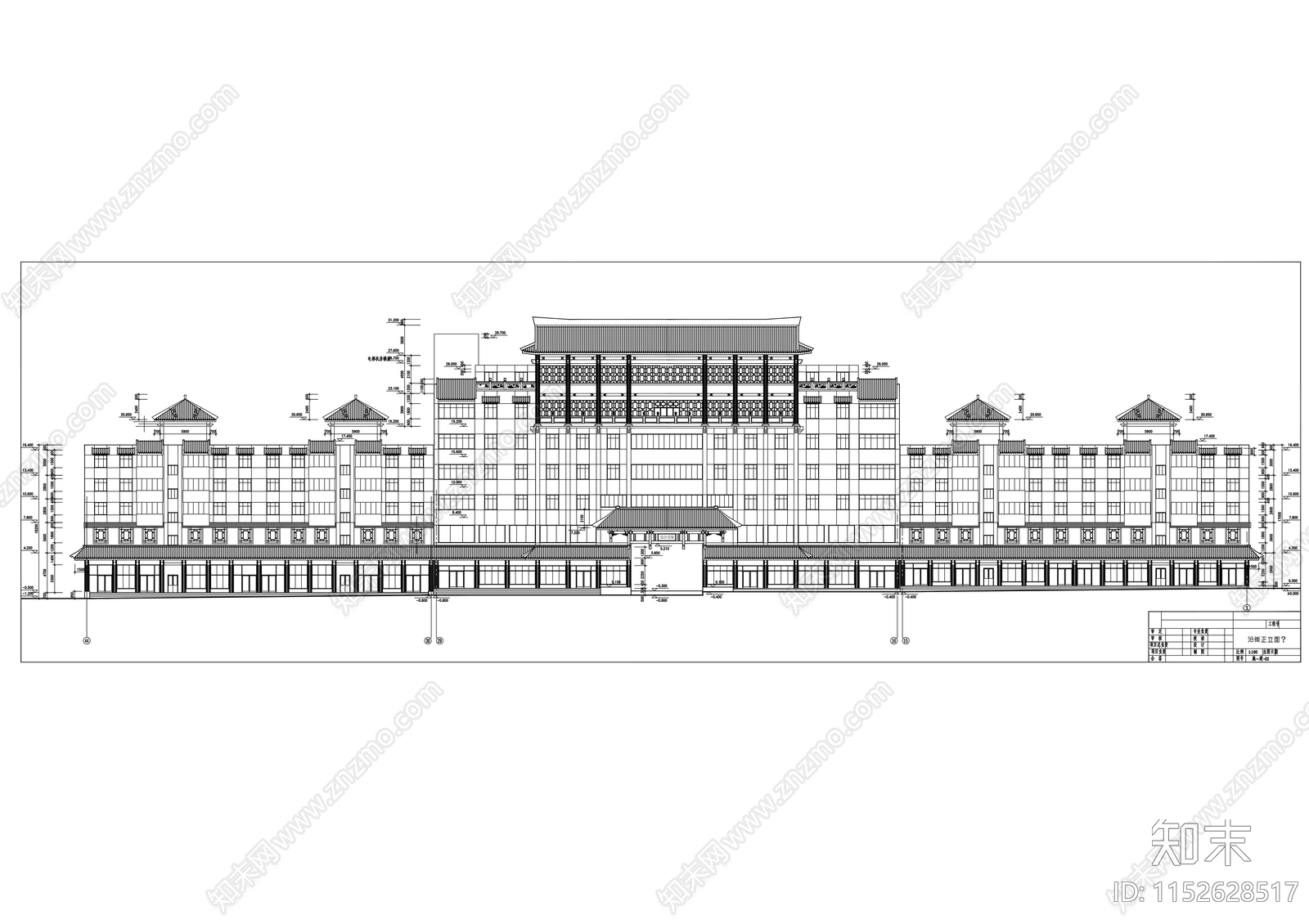 七层商业综合服务楼建筑cad施工图下载【ID:1152628517】