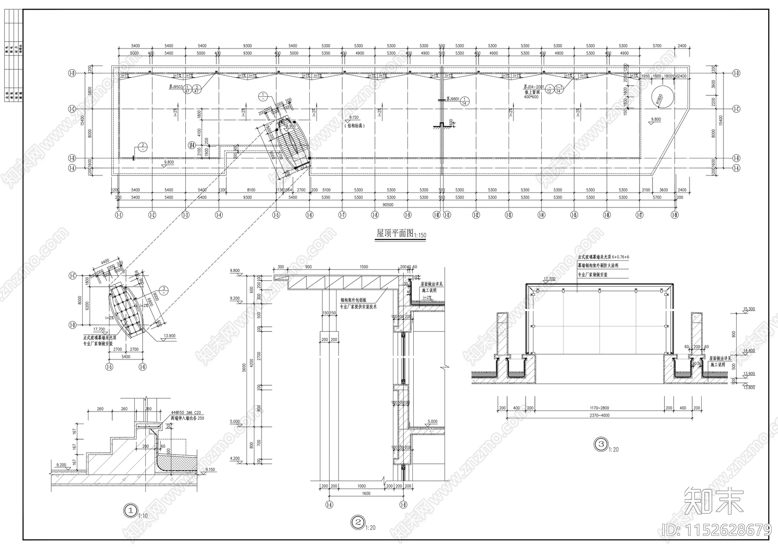汽车交易市场建筑施工图cad施工图下载【ID:1152628679】