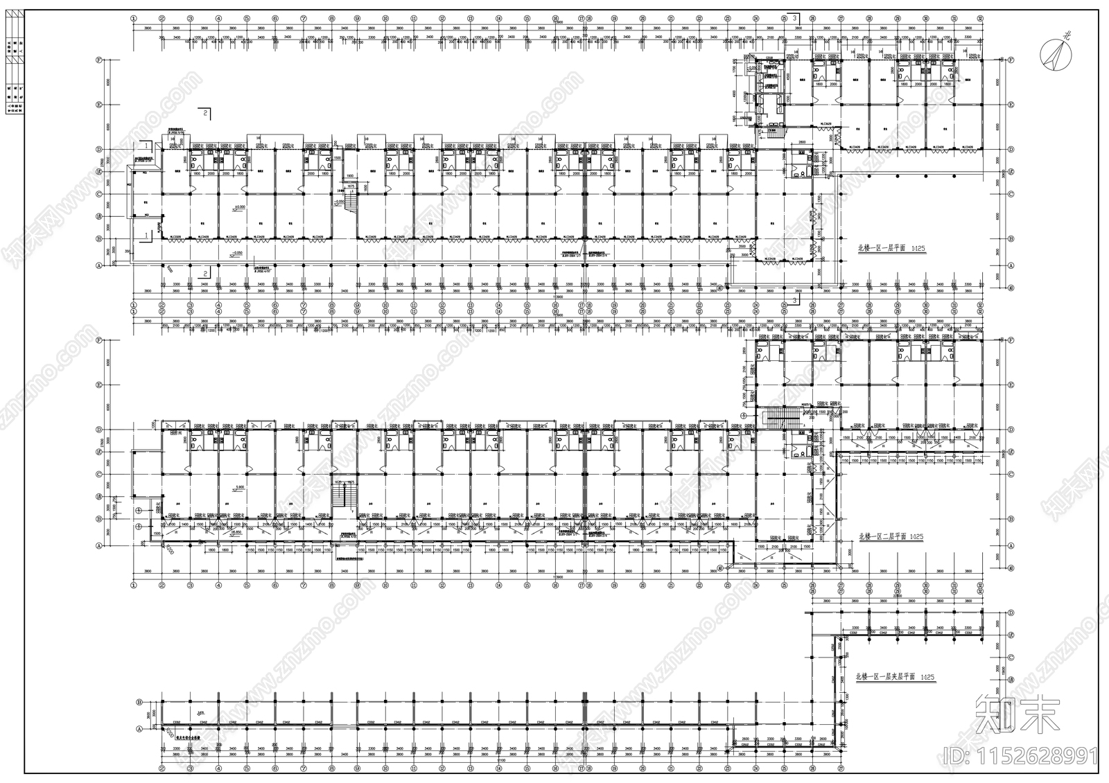 商业步行街建筑cad施工图下载【ID:1152628991】