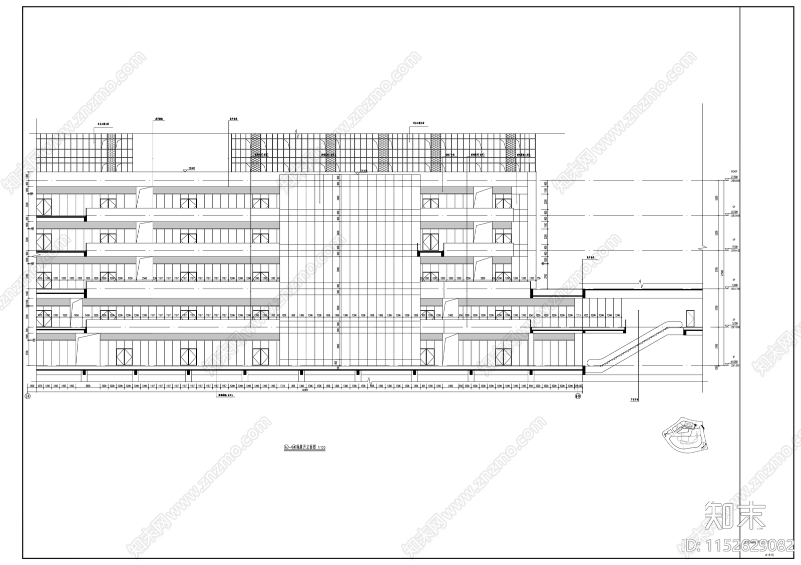 世纪城购物中心建筑cad施工图下载【ID:1152629082】