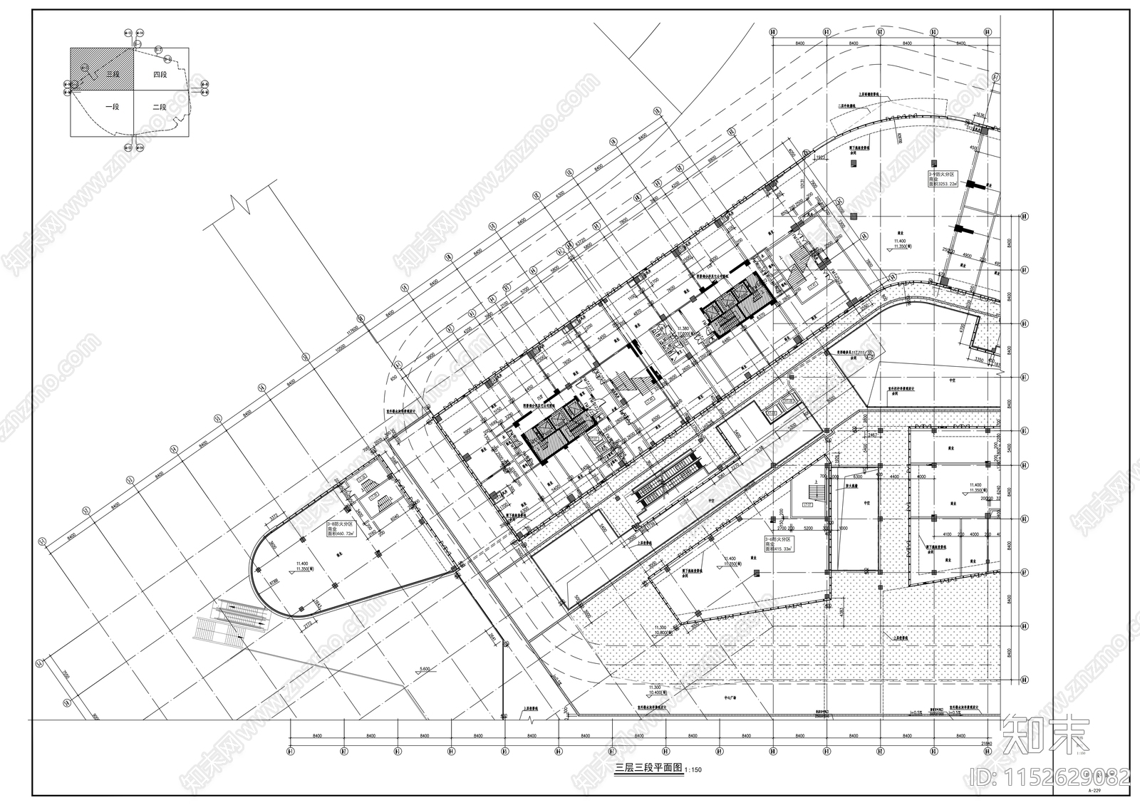 世纪城购物中心建筑cad施工图下载【ID:1152629082】