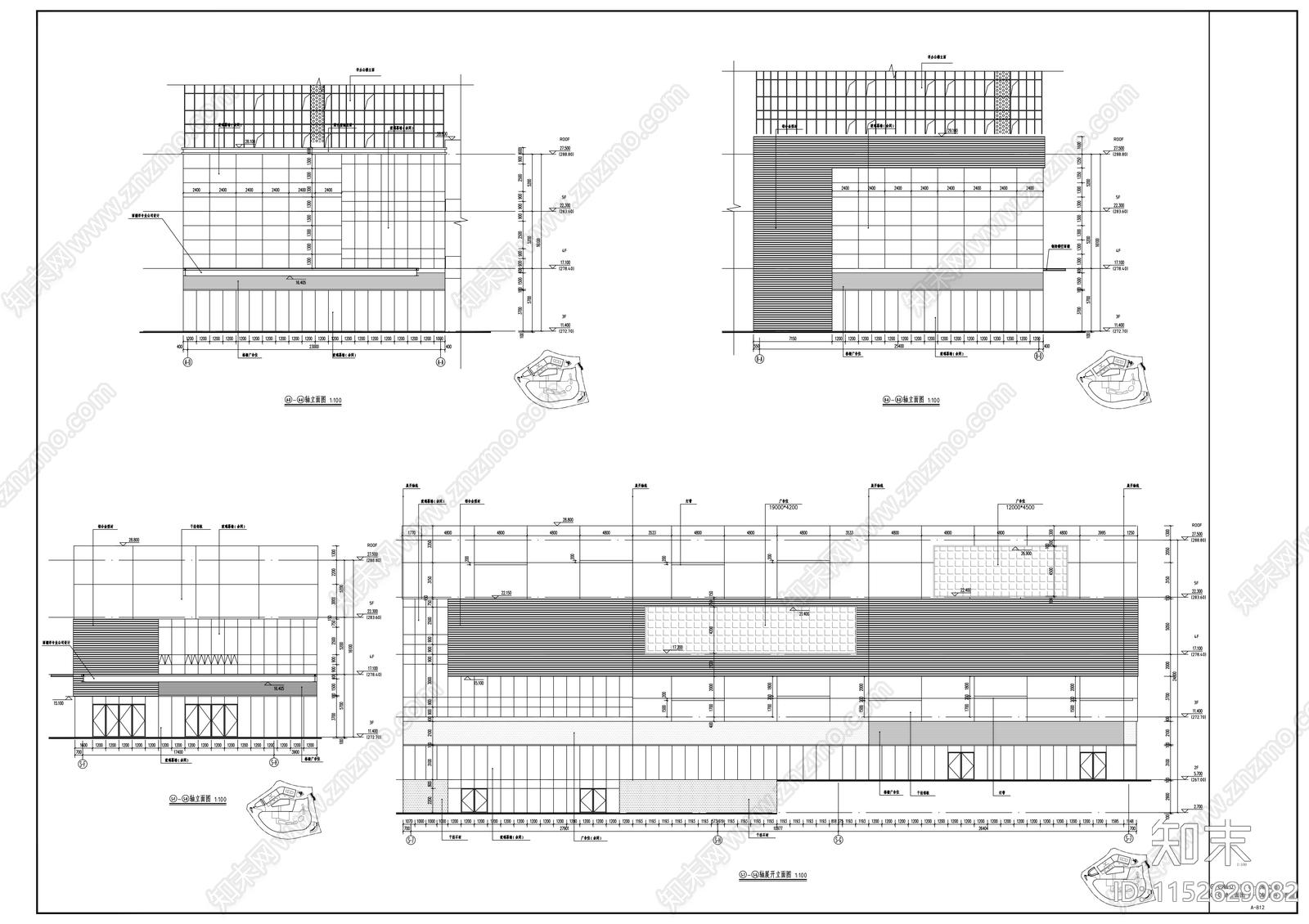 世纪城购物中心建筑cad施工图下载【ID:1152629082】