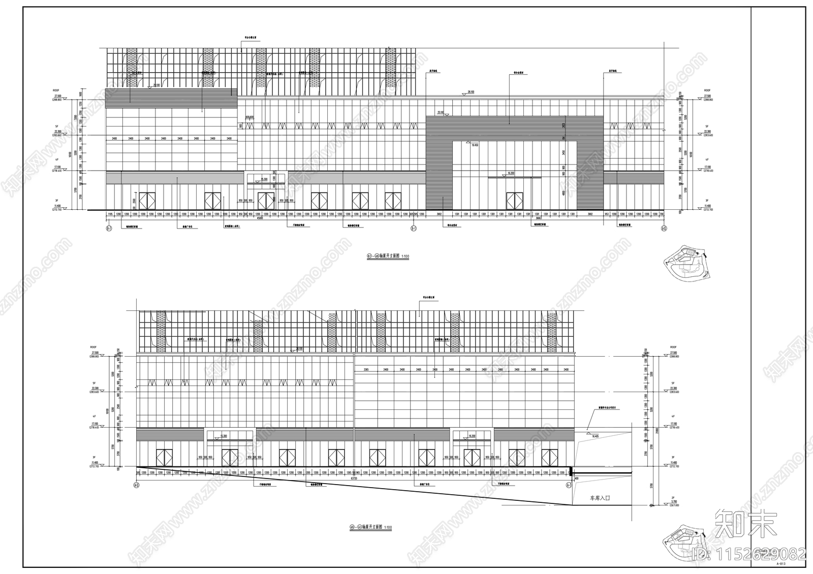 世纪城购物中心建筑cad施工图下载【ID:1152629082】