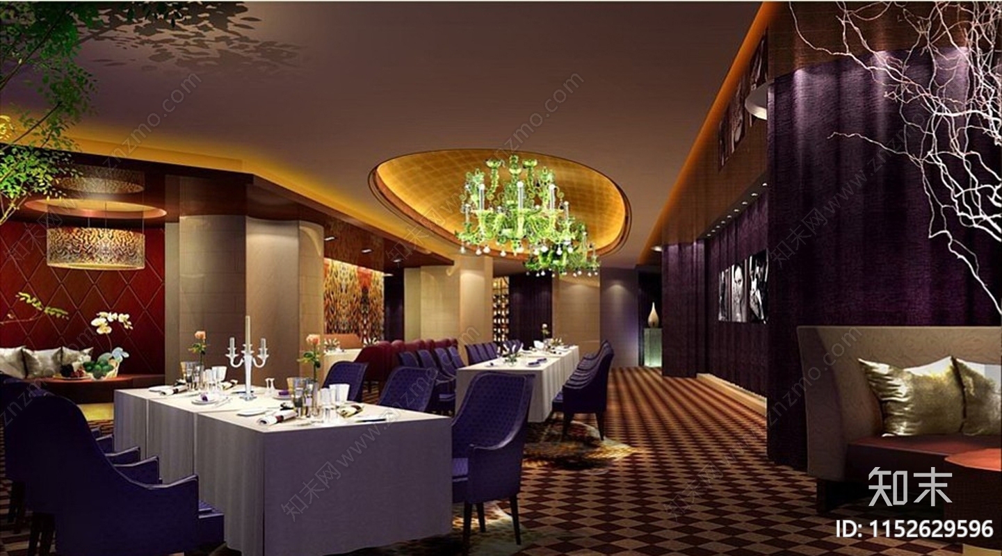 丽景国际酒店空间cad施工图下载【ID:1152629596】