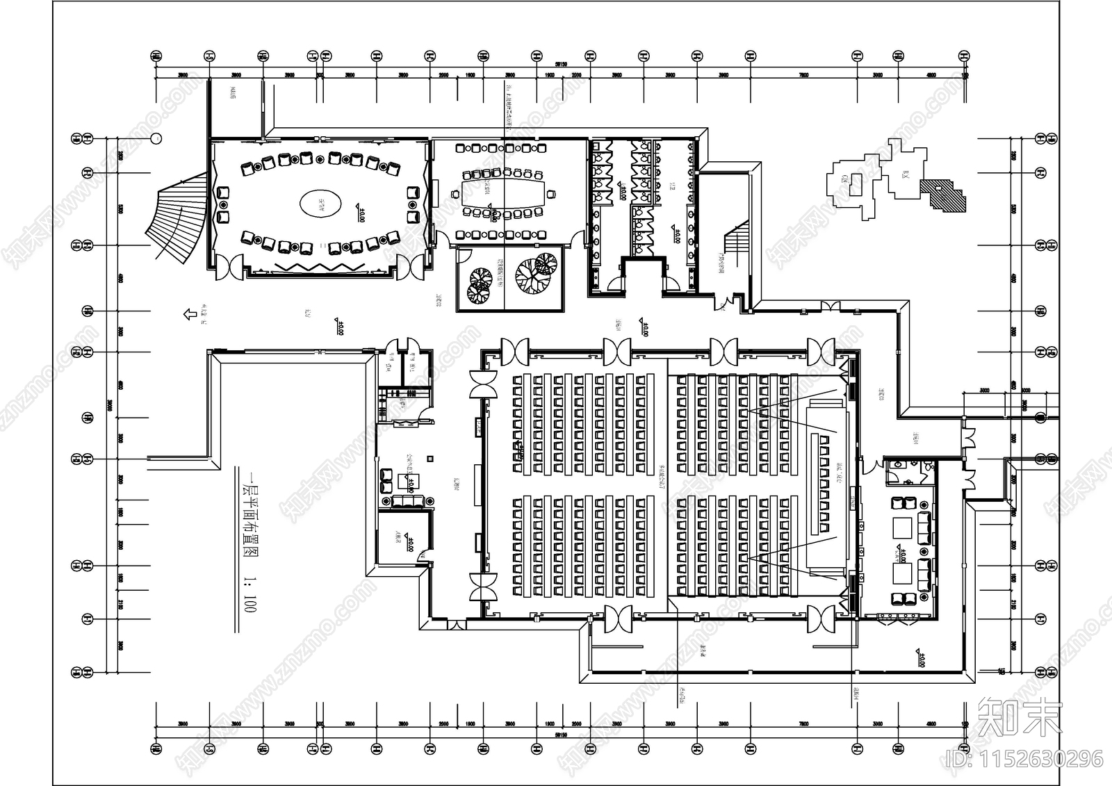 五星级园林酒店空间cad施工图下载【ID:1152630296】