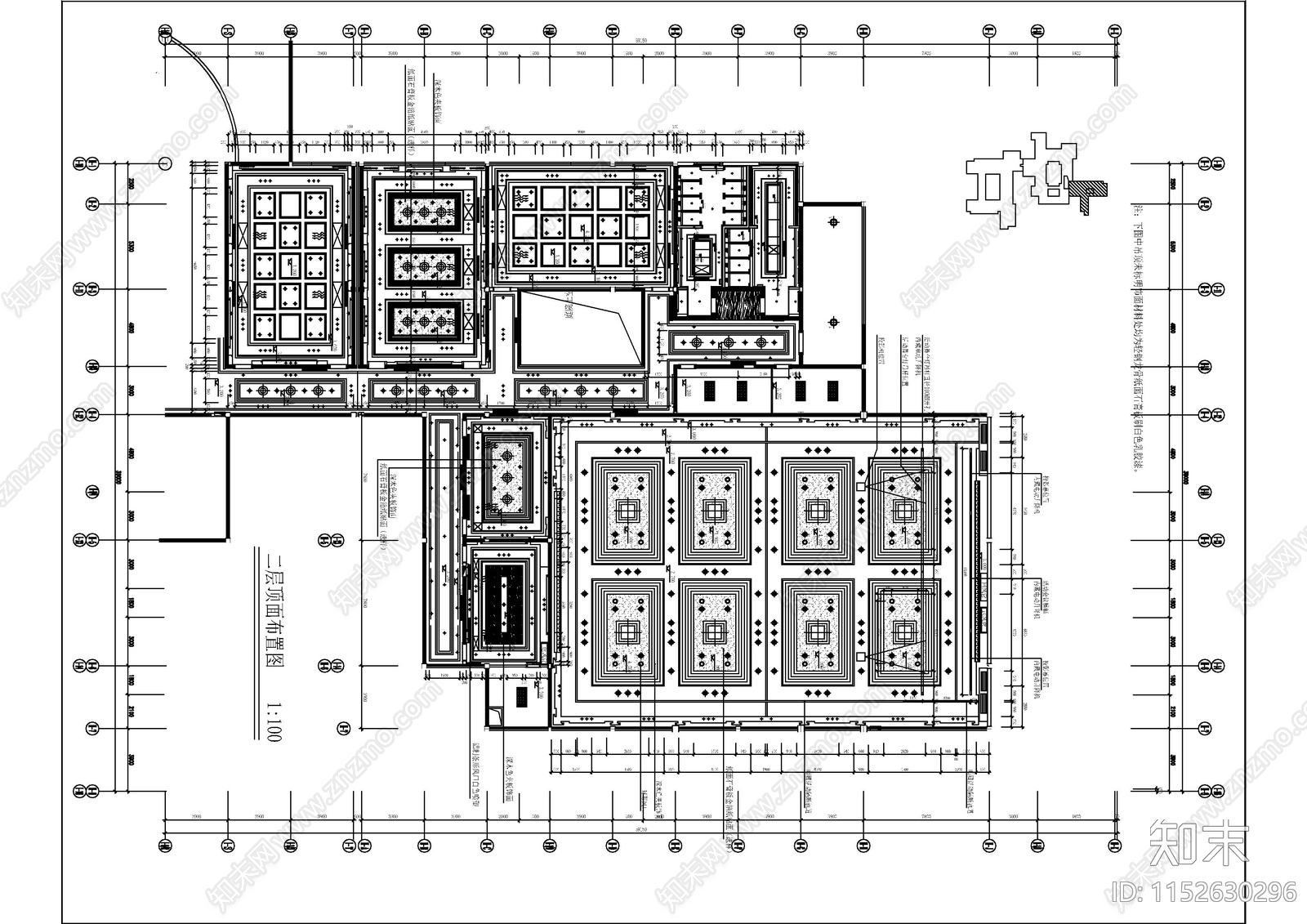 五星级园林酒店空间cad施工图下载【ID:1152630296】