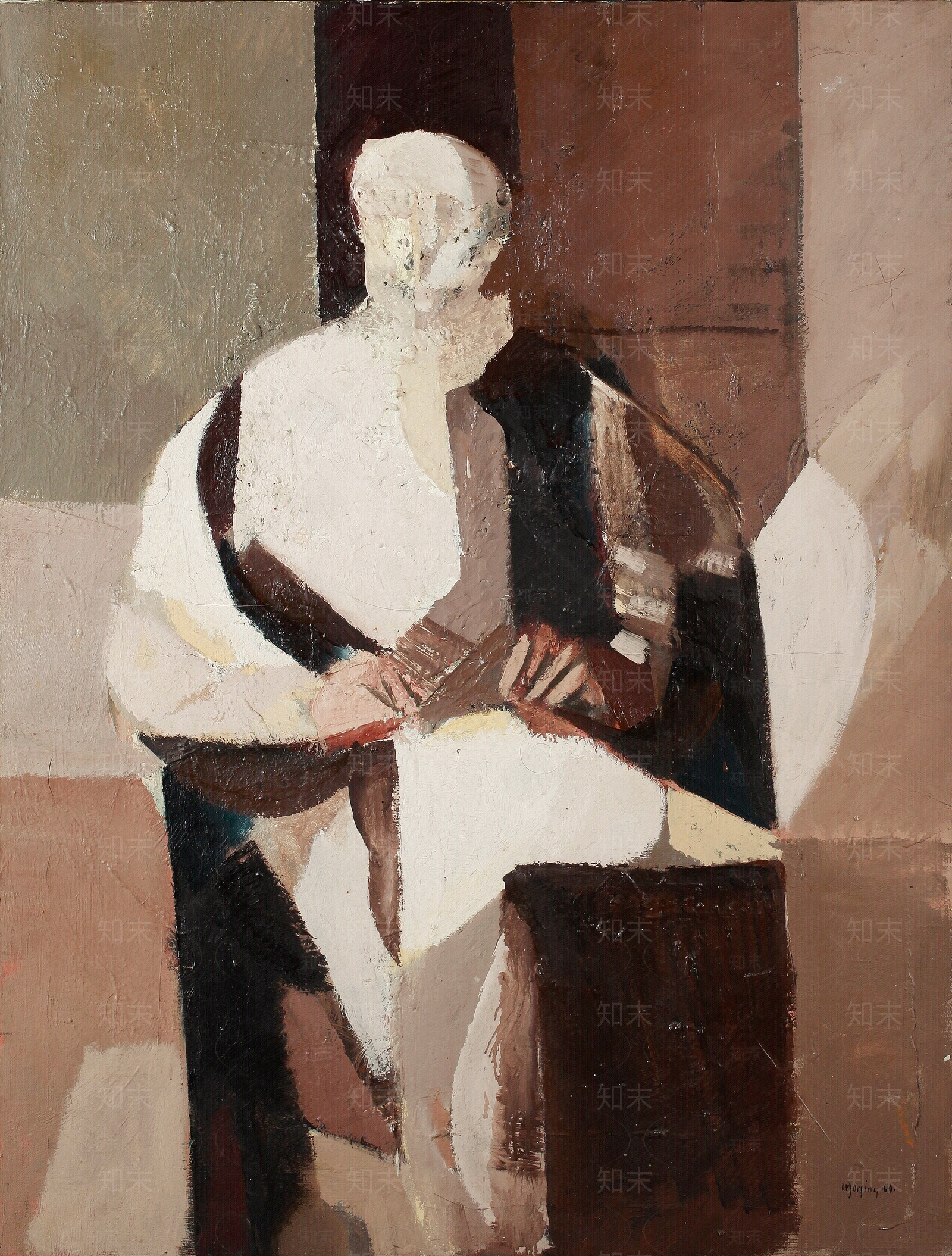 现代抽象人物油画装饰画贴图下载【ID:1152630215】