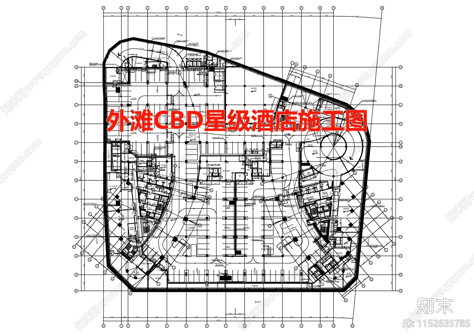 外滩CBD星级酒店空间施工图下载【ID:1152635785】