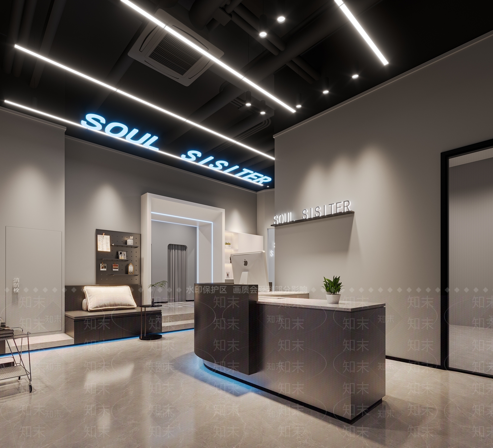现代接待室3D模型下载【ID:1214288636】