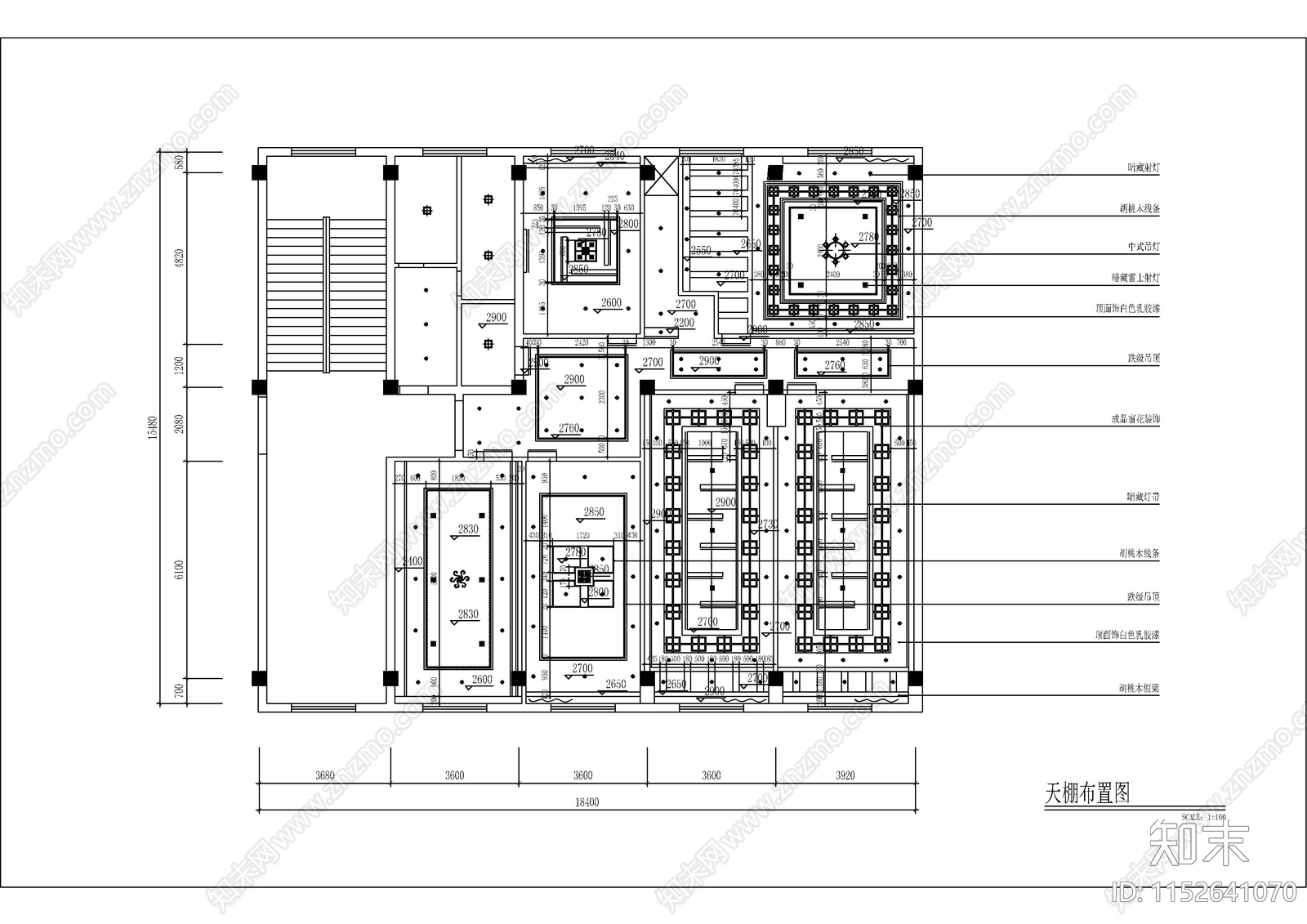 豪华酒店客房cad施工图下载【ID:1152641070】