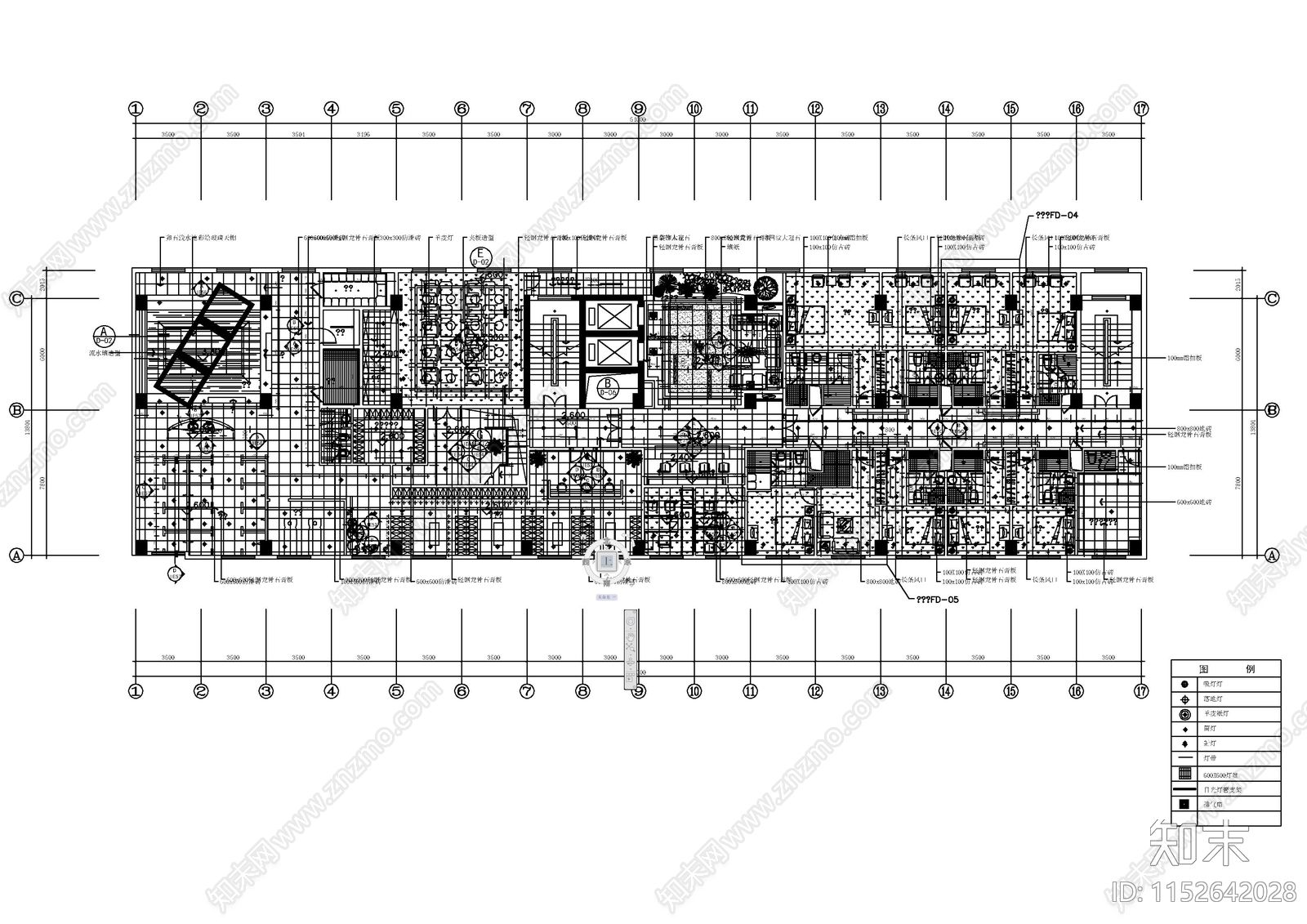 鸿茂酒店空间cad施工图下载【ID:1152642028】