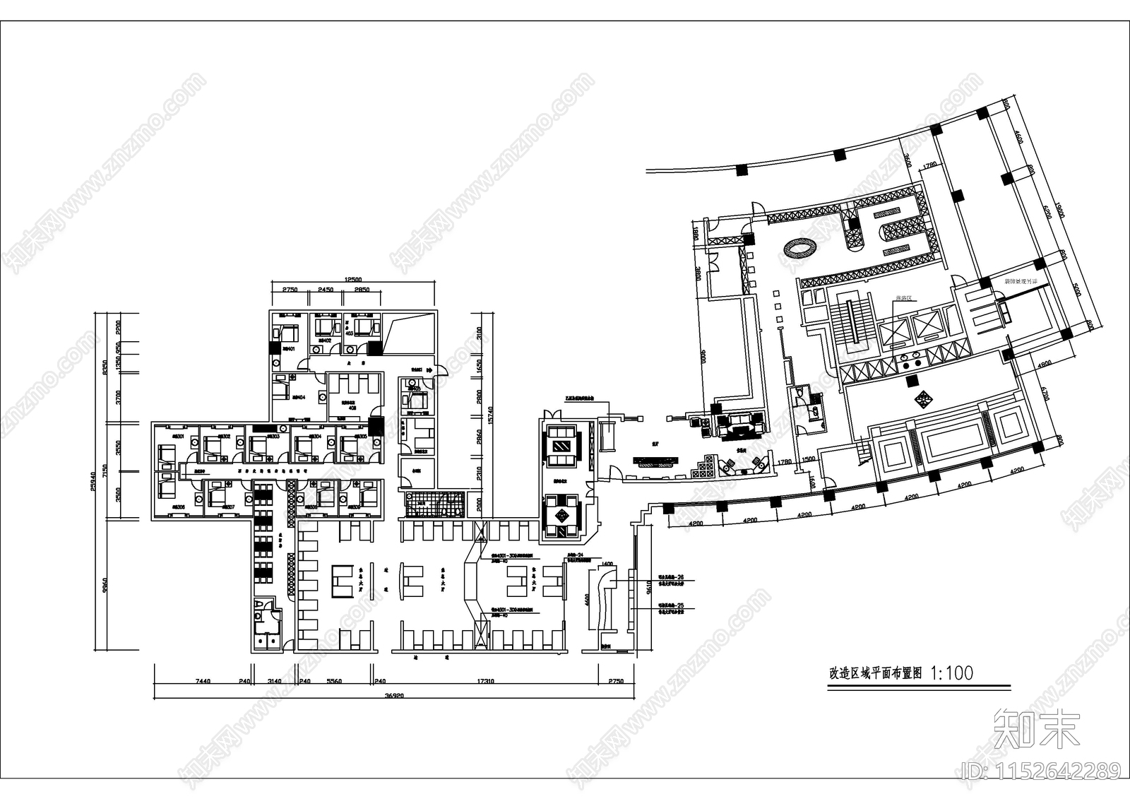 精品星级酒店空间cad施工图下载【ID:1152642289】