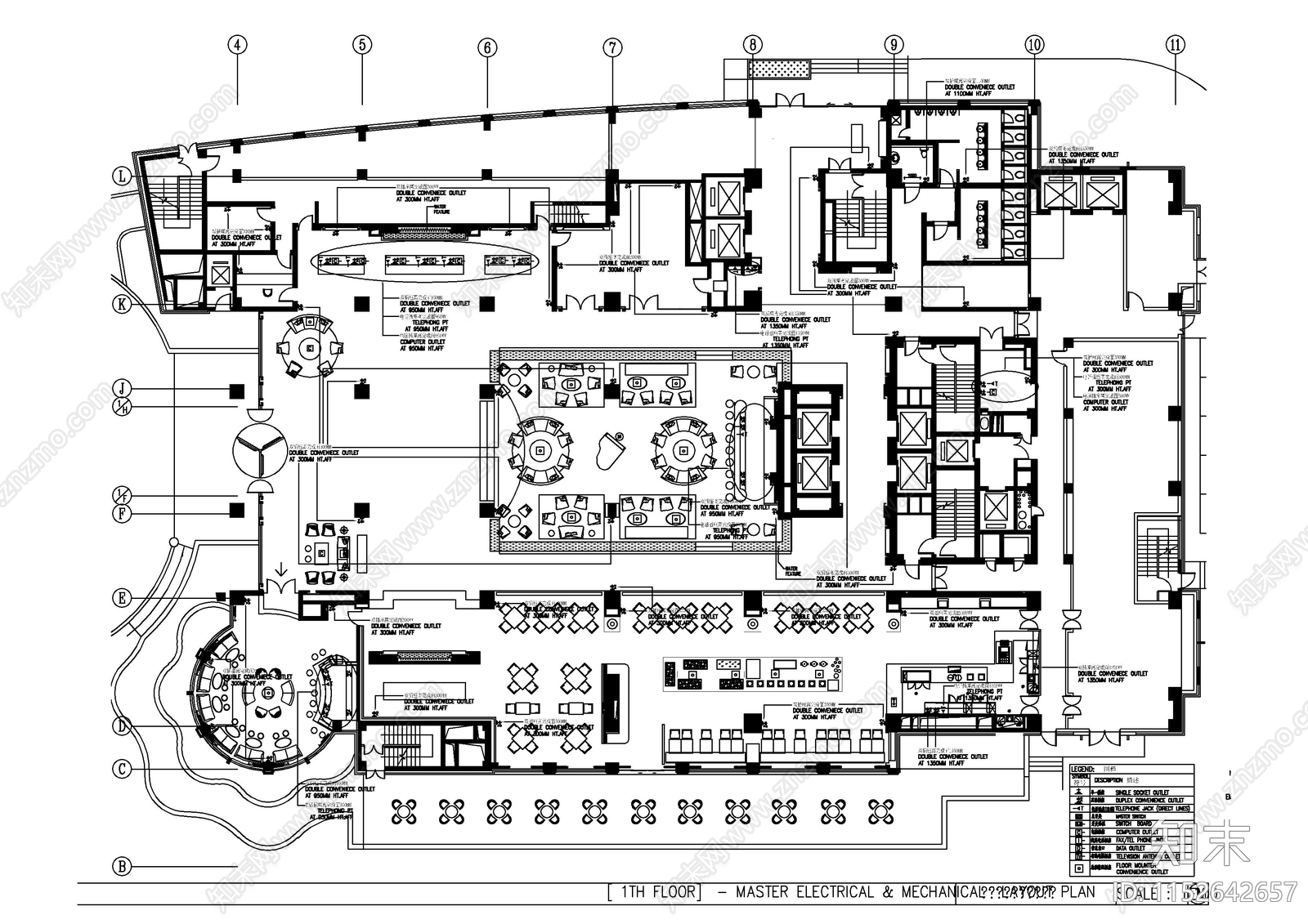 锦绣喜来登大酒店空间cad施工图下载【ID:1152642657】