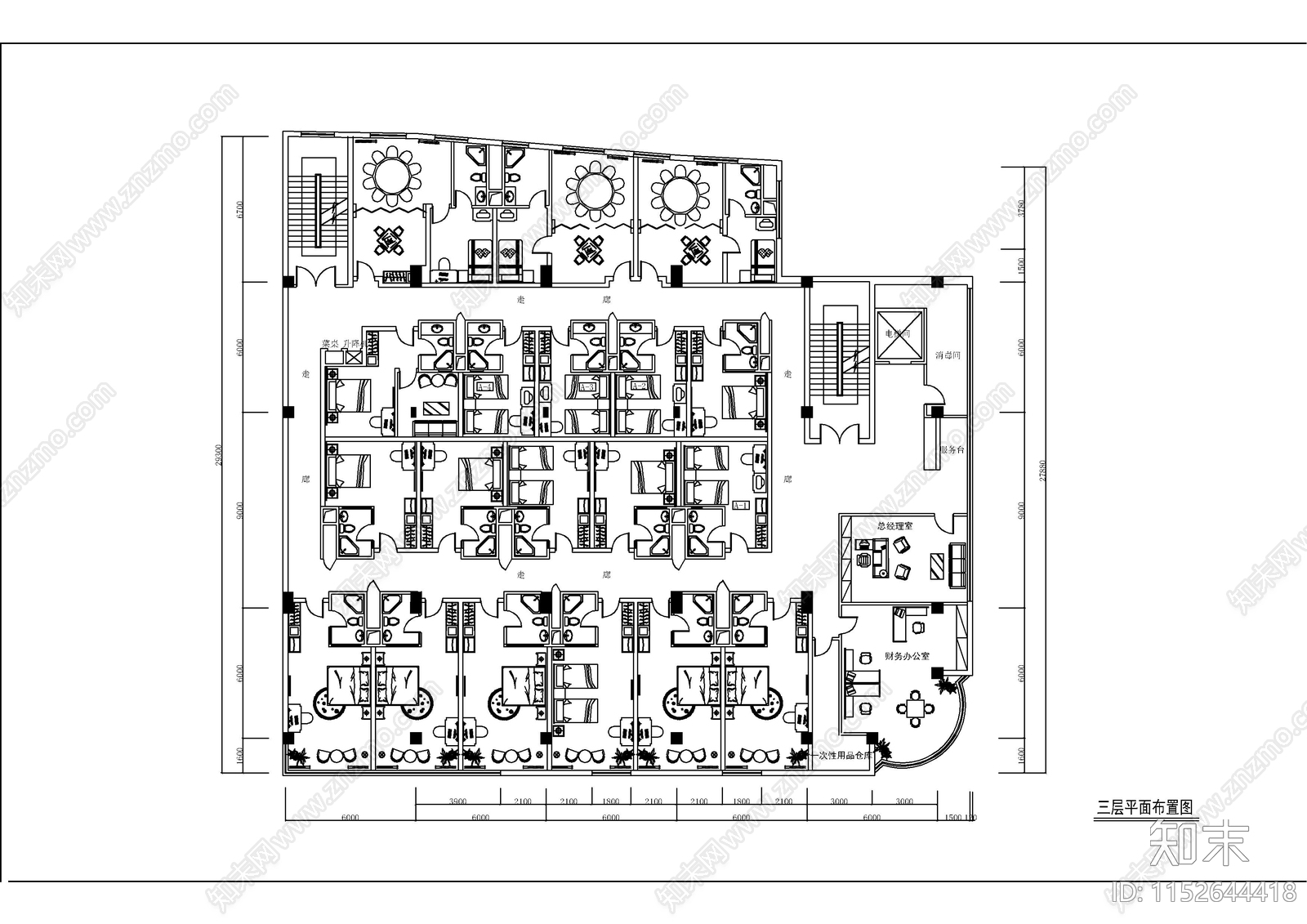 某大厦茶园宾馆装修图cad施工图下载【ID:1152644418】
