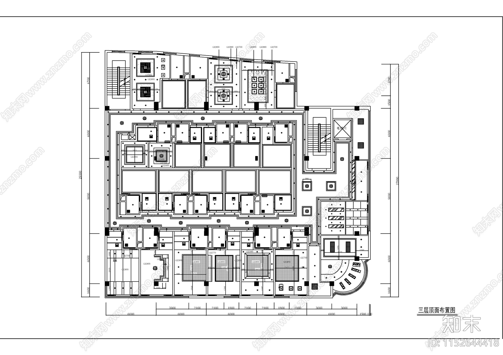某大厦茶园宾馆装修图cad施工图下载【ID:1152644418】
