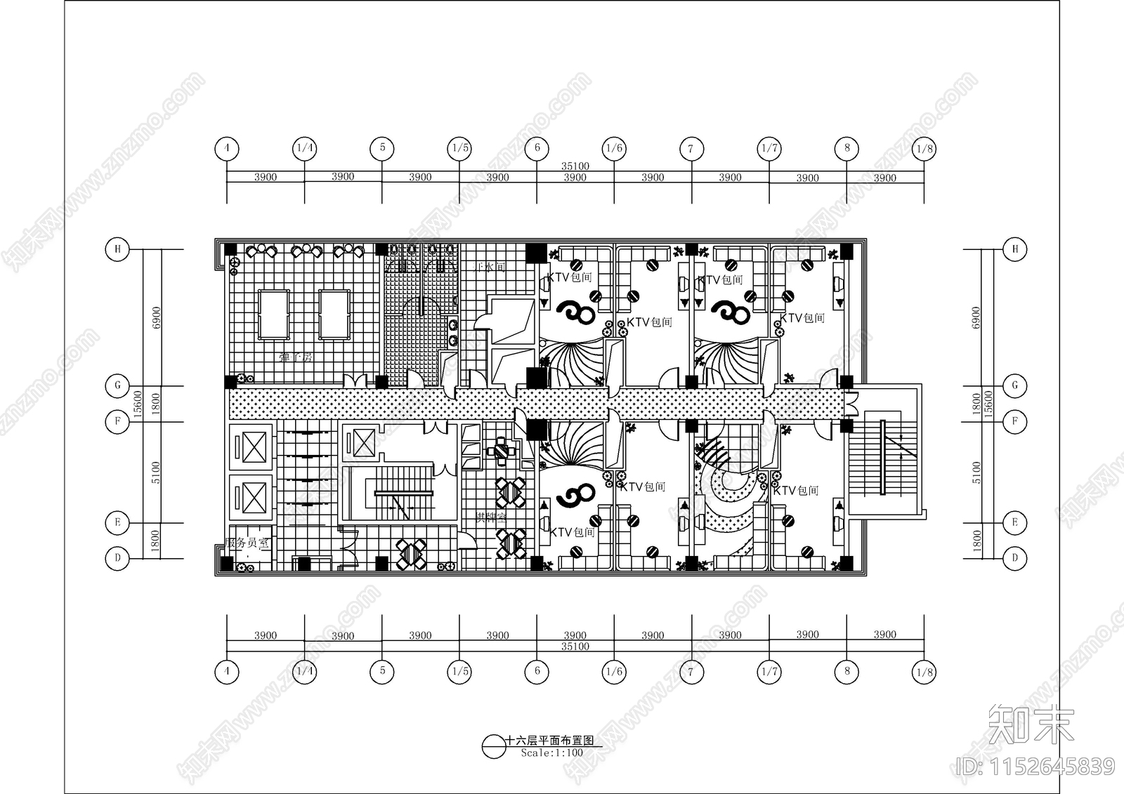 五星级大酒店艾威茵大酒店装饰工程图cad施工图下载【ID:1152645839】