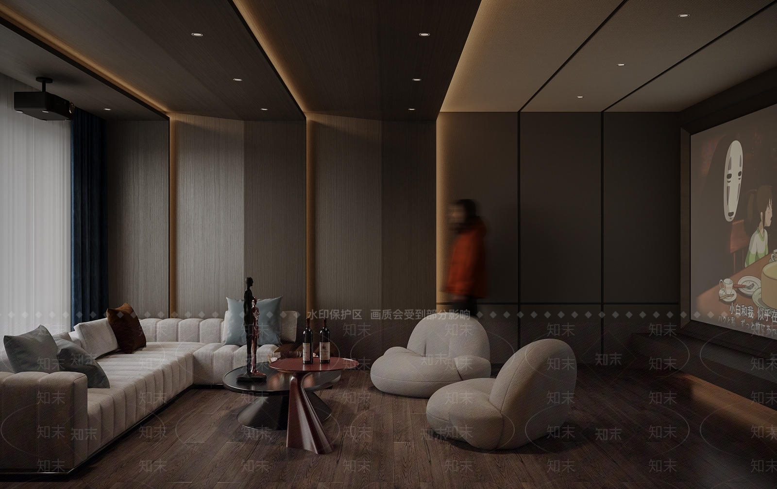 现代轻奢家庭影院3D模型下载【ID:1152648062】