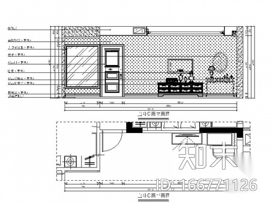 [南宁]欧陆风格三居室室内装修图（含效果）cad施工图下载【ID:166771126】