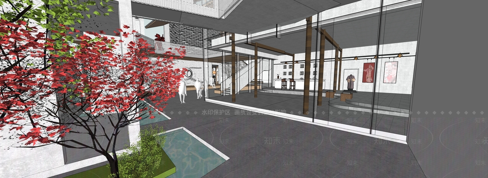 现代书店SU模型下载【ID:1152649521】