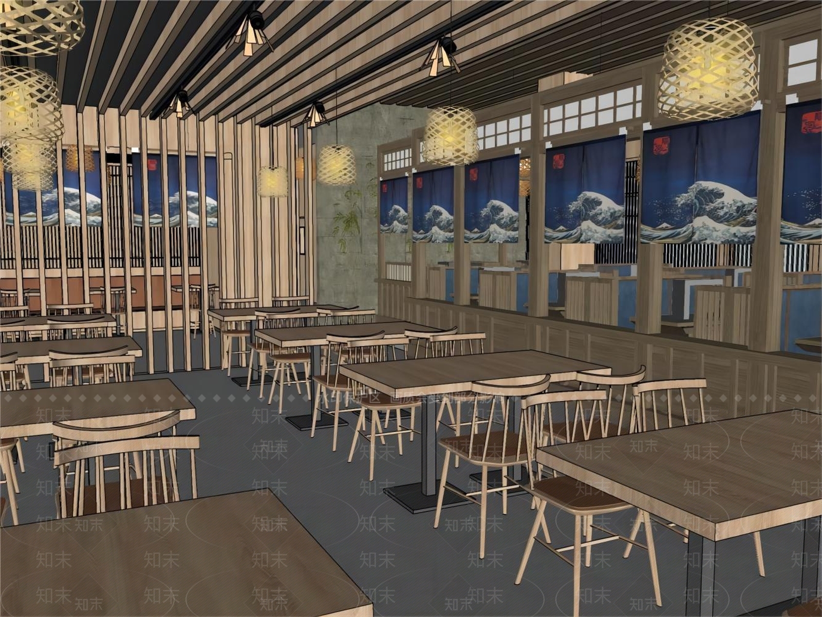 日式料理店SU模型下载【ID:1152652865】