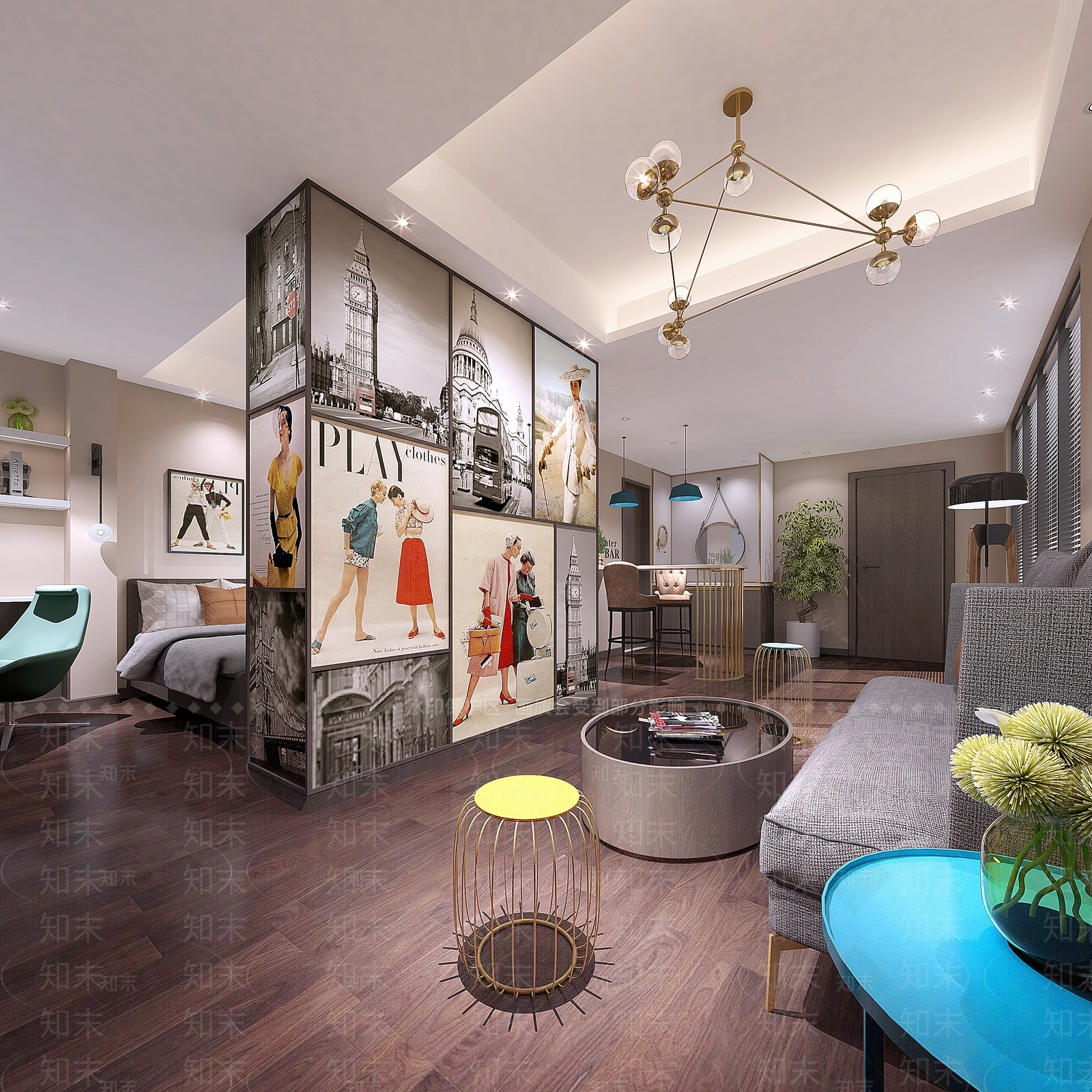 现代单身公寓3D模型下载【ID:1152654829】