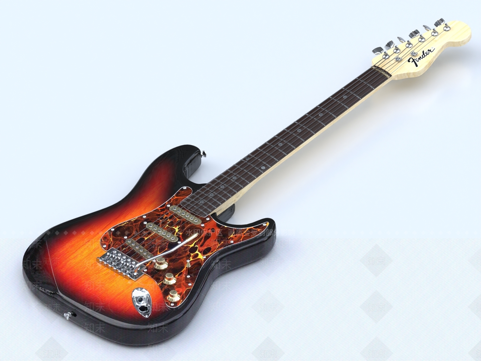 现代吉他3D模型下载【ID:1152655731】