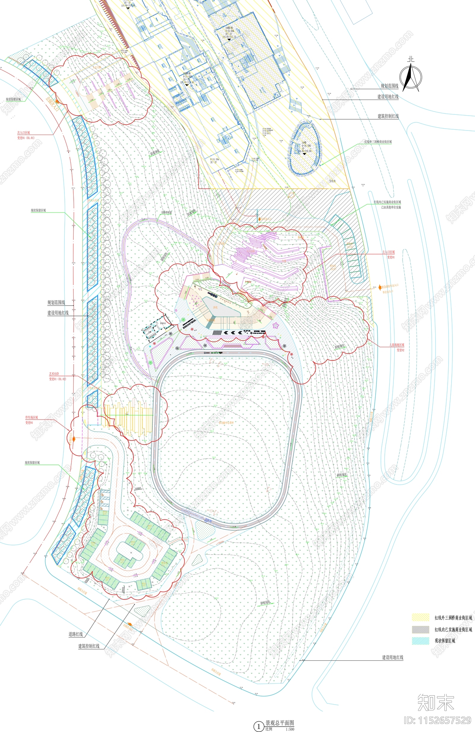 重庆江北嘴中央商务区绿园景观工程cad施工图下载【ID:1152657529】