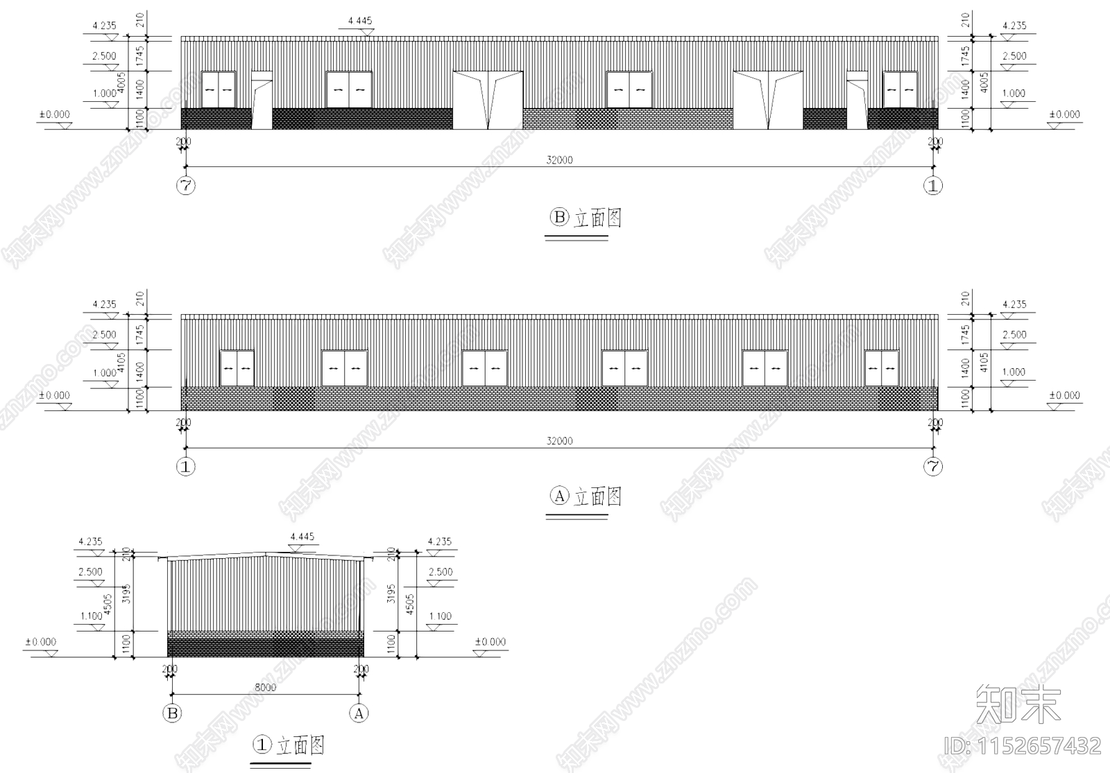 单层工地临时设施仓库办公工业建筑CAD施工图下载【ID:1152657432】