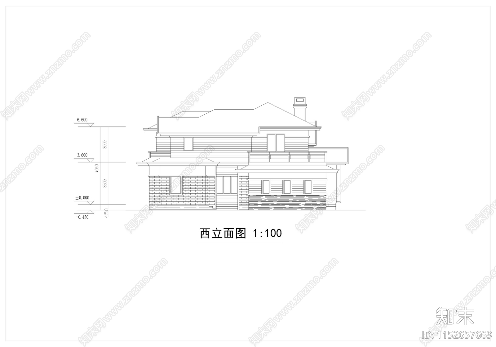 农村别墅cad施工图下载【ID:1152657669】