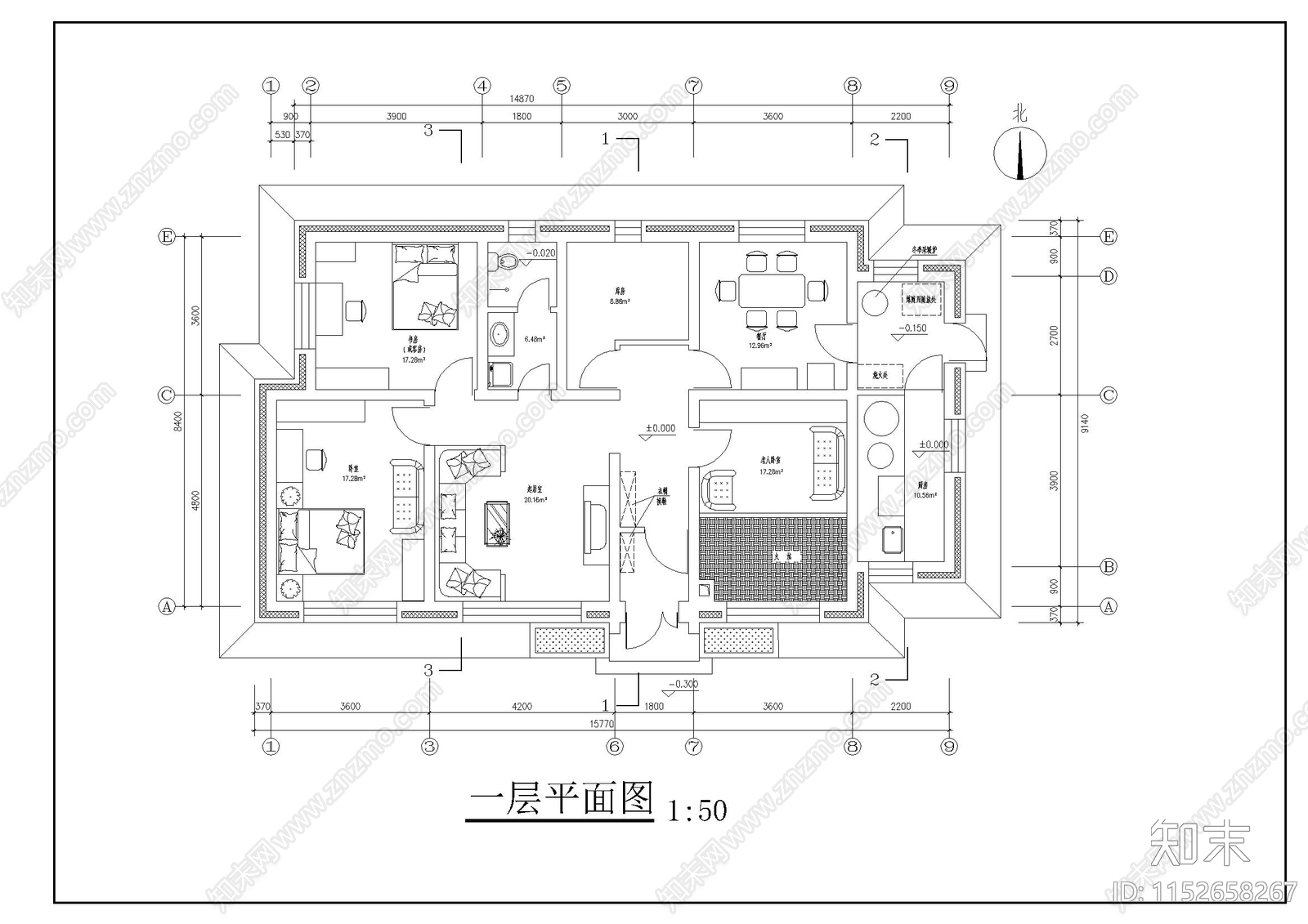 农村别墅cad施工图下载【ID:1152658267】