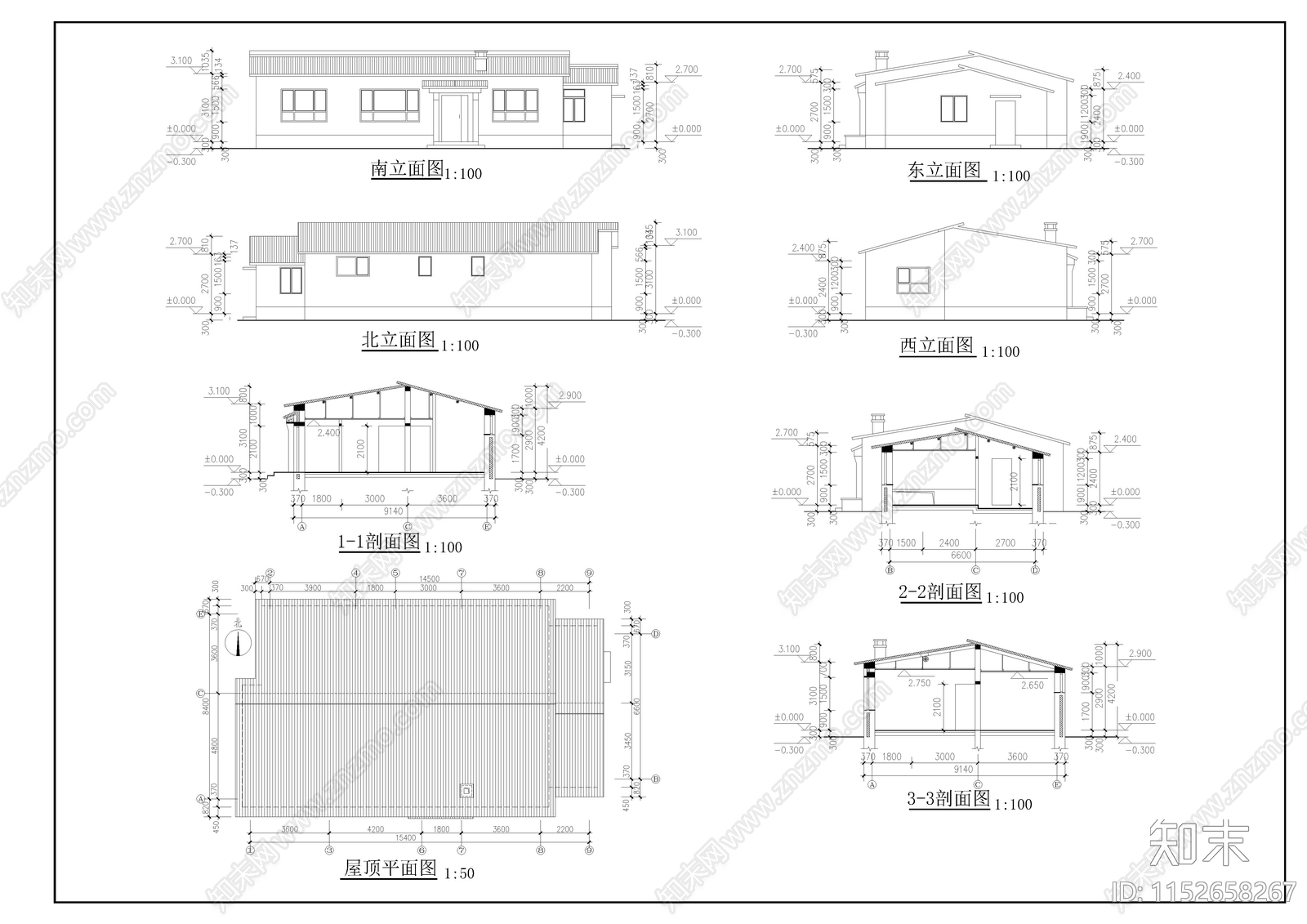 农村别墅cad施工图下载【ID:1152658267】