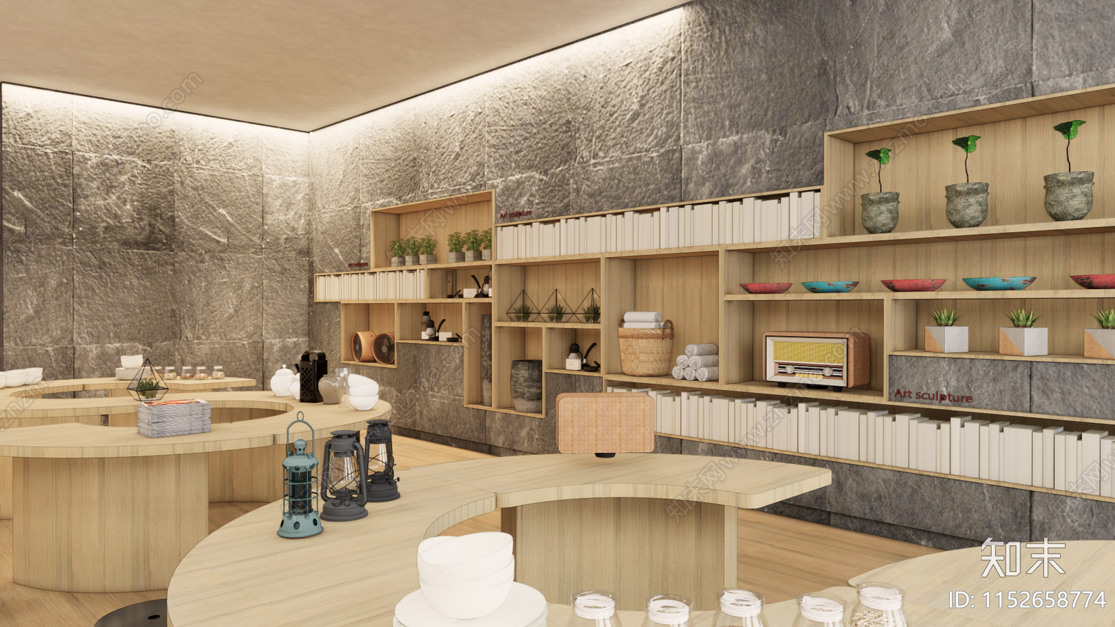现代手工书店SU模型下载【ID:1152658774】