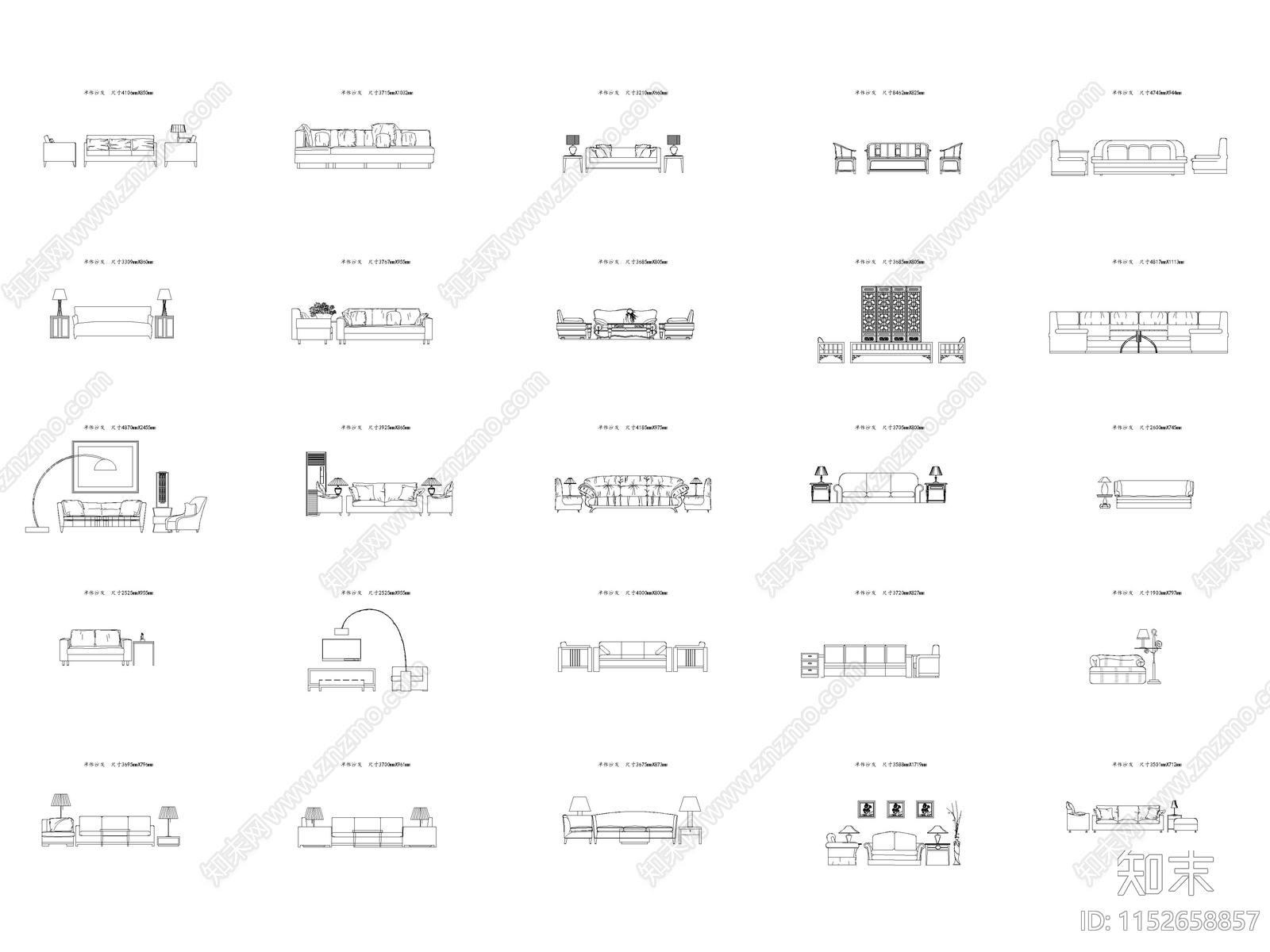 沙发施工图下载【ID:1152658857】
