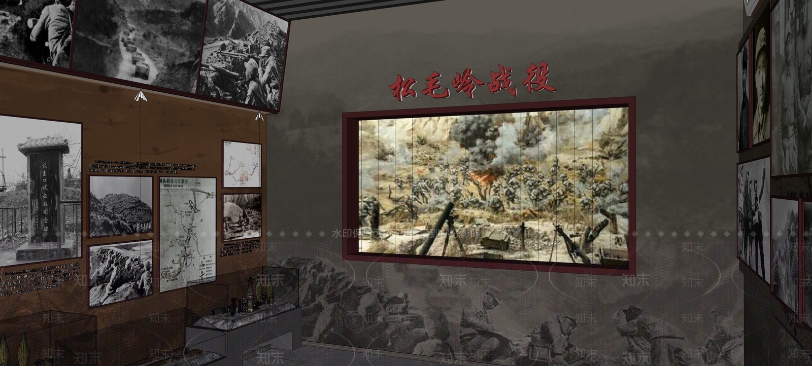现代沉浸式红色文化展厅SU模型下载【ID:1152659057】