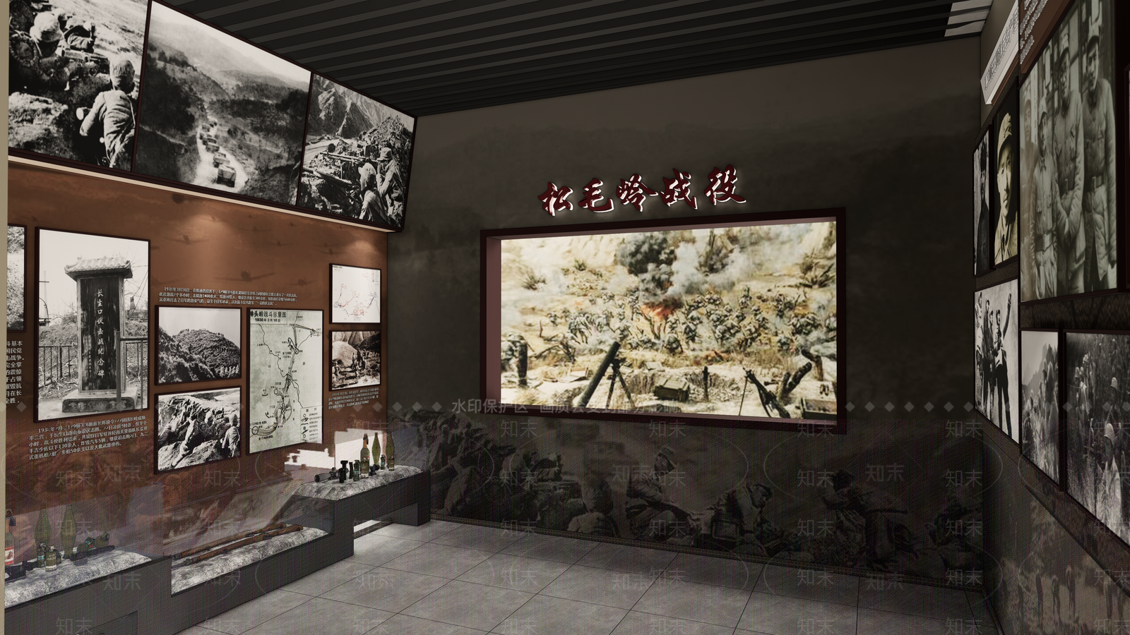 现代沉浸式红色文化展厅SU模型下载【ID:1152659057】