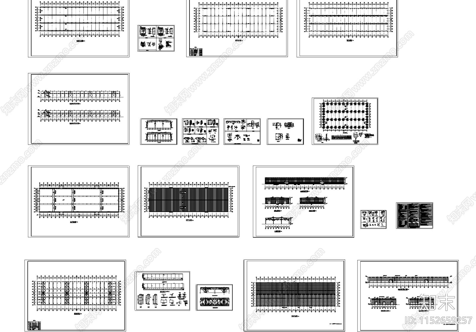 钢结构单层吊车车间仓库厂房工业建筑结构cad施工图下载【ID:1152659257】