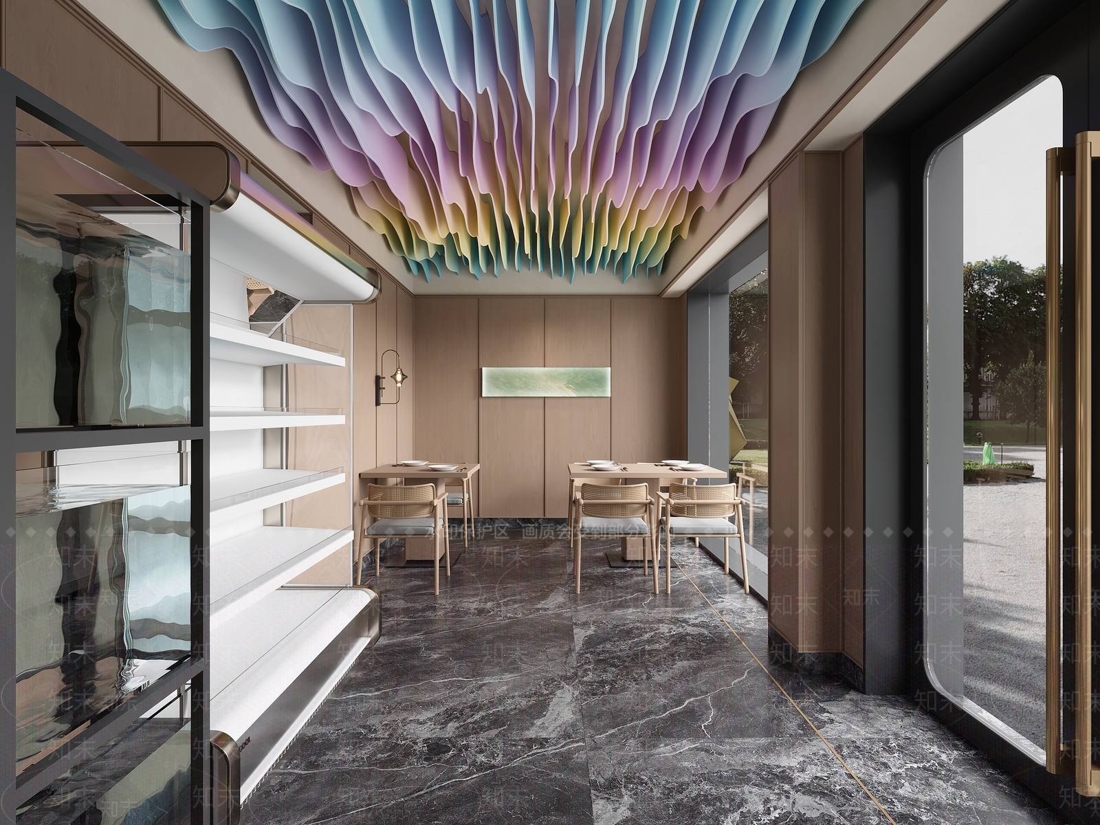 现代原木风中餐厅3D模型下载【ID:1152660122】